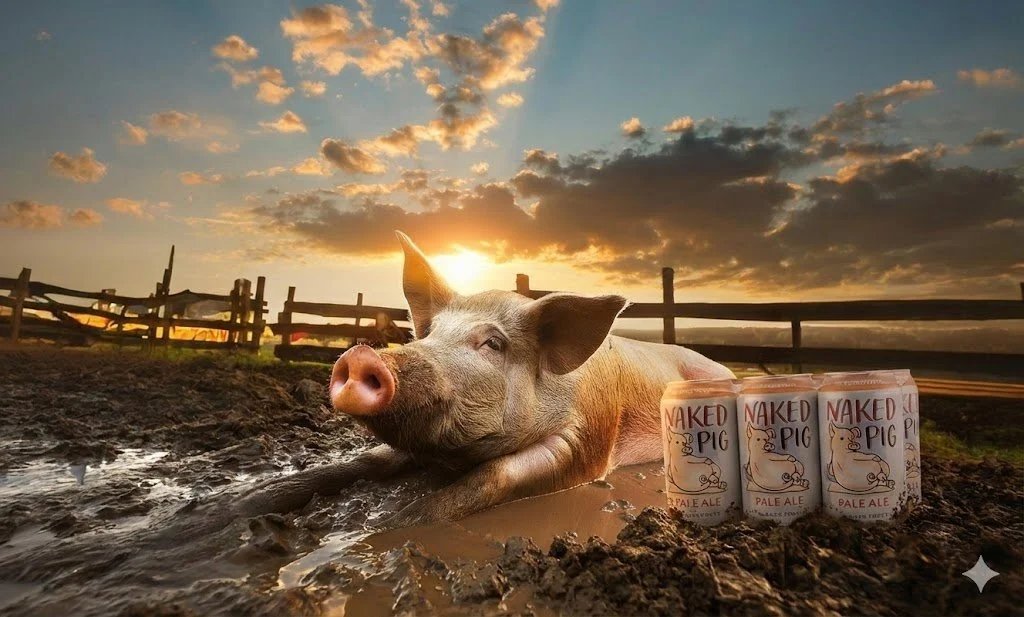 Naked Pig Pale Ale - Product Photography